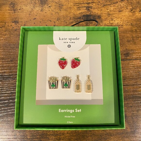 Kate Spade Earrings - Set of Two - Novelty Studs - Nickel Free - Picture 2 of 8